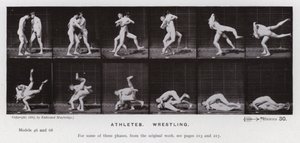 La Figura Humana en Movimiento: Atletas, Luchando de Eadweard Muybridge