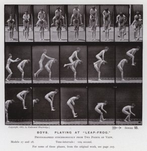 La figura humana en movimiento: Niños, jugando a "Saltar la rana" de Eadweard Muybridge