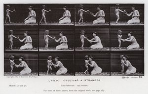 La Figura Humana en Movimiento: Niño, saludando a un extraño de Eadweard Muybridge