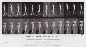 La figura humana en movimiento: Mujer, descendiendo una pendiente de Eadweard Muybridge
