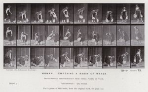 La Figura Humana en Movimiento: Mujer, vaciando un recipiente de agua de Eadweard Muybridge