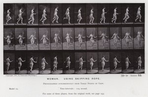 La Figura Humana en Movimiento: Mujer, usando cuerda para saltar de Eadweard Muybridge