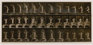 Mujer echándose agua por la cabeza, del libro Animal Locomotion de Eadweard Muybridge