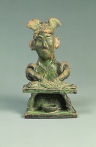Figura de un pescadero, artefacto de tumba, dinastía Han oriental, 25-220 de Eastern Han Dynasty Chinese School