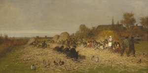 Desgrane de maíz, Isla de Nantucket de Eastman Johnson