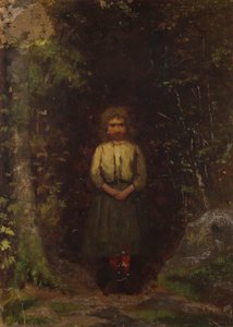 en la ladera (anverso); Chica en el bosque (verso) de Eastman Johnson