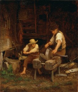 Afilando la guadaña, 1864 de Eastman Johnson