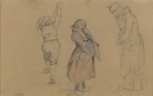 Tres figuras holandesas, c.1852 de Eastman Johnson