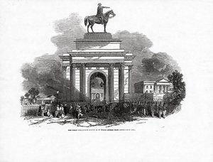 La gran estatua de Wellington como aparecería desde Constitution Hill, publicado en 
