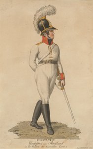 Retrato del Gran Duque Constantino Pavlovich de Rusia 1779-1831, 1807 de Eberhard Siegfried Henne