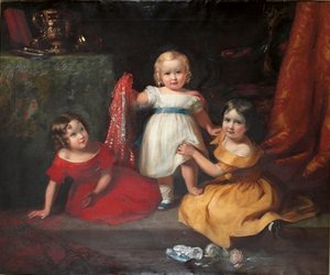 Retrato de grupo de John Scott, luego 3er Conde de Eldon, y sus hermanas Lady Selina Scott y Lady Gertrude Scott de Eden Upton Eddis