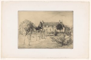 Vista de un jardín cerca de una casa La maison d