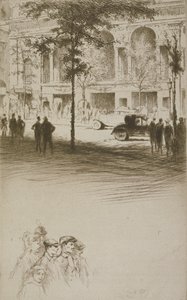 Plaza de la ciudad, ilustración para "Mitsou" de Sidonie-Gabrielle Colette (1873-1954) publicada en 1930 (aguafuerte y punta seca) de Edgar Chahine