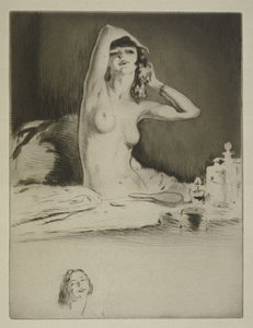 Una mujer en su aseo, ilustración para "Mitsou" de Sidonie-Gabrielle Colette (1873-1954) publicada en 1930 (aguafuerte y punta seca)