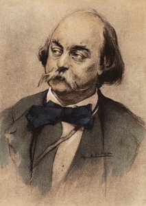 Retrato de Gustave Flaubert (litografía en color)