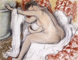 Después del Baño (Mujer Secándose); La Salida del Baño (Mujer Secándose), c.1885 de Edgar Degas