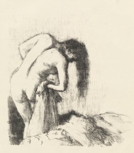 Después del baño La sortie du bain Petite planche, c. 1891 de Edgar Degas
