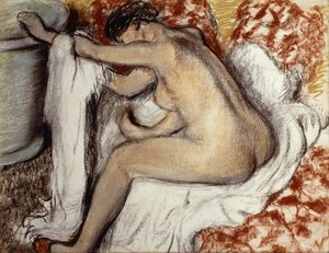 Después del baño, mujer secándose, c.1884 de Edgar Degas