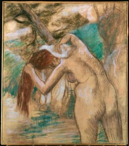 Bañista al borde del agua de Edgar Degas