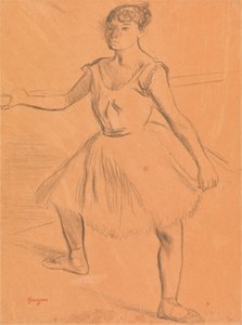 Bailarina de pie en una barra de Edgar Degas