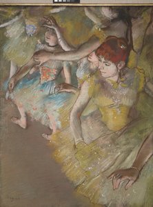 Bailarinas de ballet en el escenario de Edgar Degas