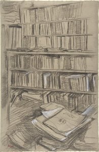 Estanterías, estudio para «Edmond Duranty» de Edgar Degas