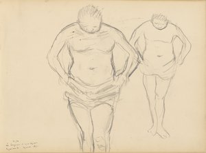 Copias de los bañistas de Cézanne de Edgar Degas