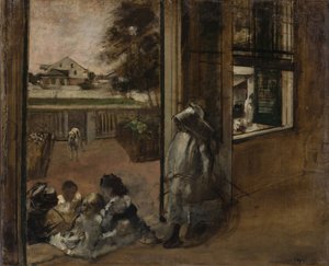 Patio de una casa en Nueva Orleans, 1872-1873 de Edgar Degas