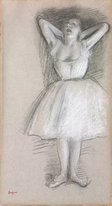 Bailarina, brazos levantados detrás de la cabeza de Edgar Degas