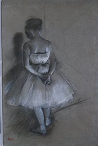 Bailarina de pie con las manos cruzadas detrás de la espalda, 1874 de Edgar Degas