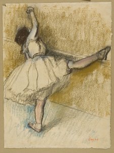Estiramiento de la bailarina en el bar de Edgar Degas
