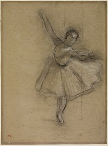 Bailarina girando, c.1876 (carboncillo y tiza sobre papel) de Edgar Degas