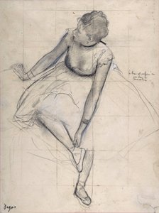 Bailarina ajustando su zapato (bailarina). Dibujo de Edgar Degas (1834-1917) Nueva York. Museo Metropolitano de Arte. de Edgar Degas