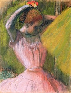 Bailarina arreglándose el cabello, c.1900-12