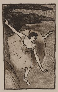 Bailarina en el escenario, haciendo su reverencia de Edgar Degas