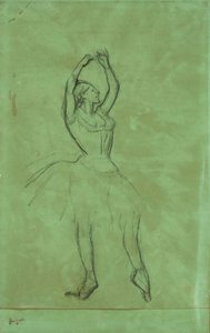 Bailarina con los brazos levantados de Edgar Degas