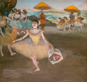 Bailarina con un ramo de saludo de Edgar Degas