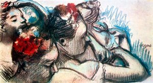 Cabezas de bailarines de Edgar Degas