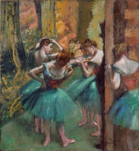 Bailarines en Rosa y Verde (Bailarines, Rosa y Verde) de Edgar Degas