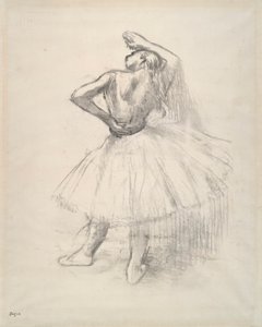¿Bailarina de pie, con el brazo derecho levantado? (Bailarina de pie, brazo derecho levantado) de Edgar Degas