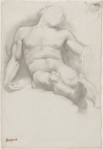 Étude - Hombre desnudo acostado de Edgar Degas