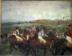 Carrera de caballeros. Antes de la salida, 1862 de Edgar Degas