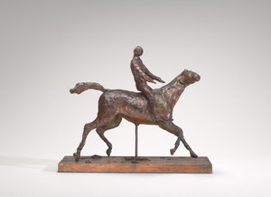 Caballo Galopando, Girando la Cabeza a la Derecha, los Pies No Tocan el Suelo de Edgar Degas
