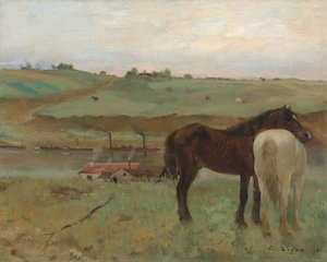 Caballos en un prado, 1871