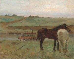 Caballos en un prado, 1871