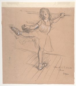 Una niña practicando en el bar de Edgar Degas