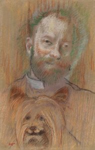 Ludovic Lepic con su perro, 1889