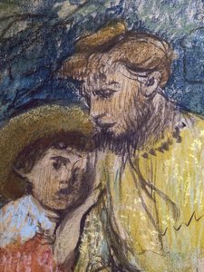Madame Alexis Rouart y sus hijos (detalle) (ca. 1905). Edgar Degas (1834-1917). Pastel y carboncillo sobre papel de calco pegado íntegramente sobre cartón. Musée des Beaux-Arts de la Ville de Paris, Petite Palais. de Edgar Degas