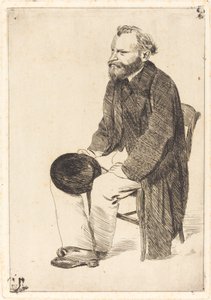 Manet sentado, girado a la izquierda de Edgar Degas