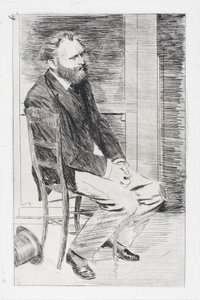 Manet sentado, girado hacia la derecha de Edgar Degas